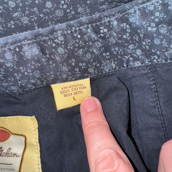 Larry Mahan Western Pearl Snap Shirt Mens L Black Floral Cowboy Rodeo Vintage - Picture 3 of 14